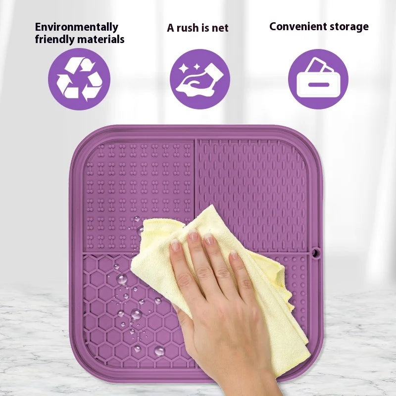 Pet Dog Cat Licking Pad Licking Pad Anti Choking Slow Food Utensils Slow Food Bowl Licking Plate Pet Cat Yogurt Meal Mat