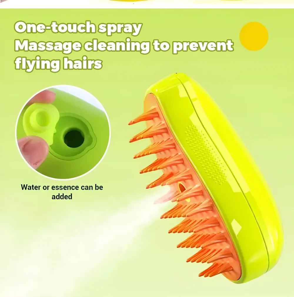 Dog Cat Steamy Brush Steam Brush Electric Sprayer for Massage Pet Grooming tool Shedding 3 in 1 Electric Sprays Massage Combs